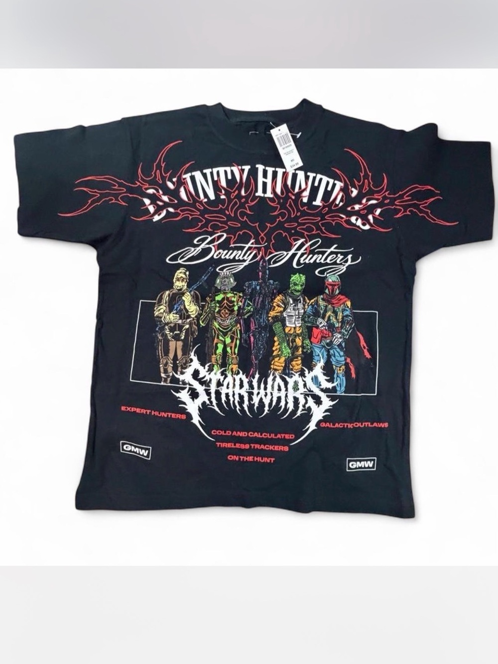 NWT Star Wars Bounty Hunters Graphic T Shirt Black Medium Boba Fett Boxlunch